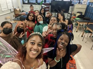 Trick or treating at the classroom door