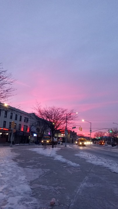 The extraordinary glaze of the bright pink auras surrounding Westchester Square.
