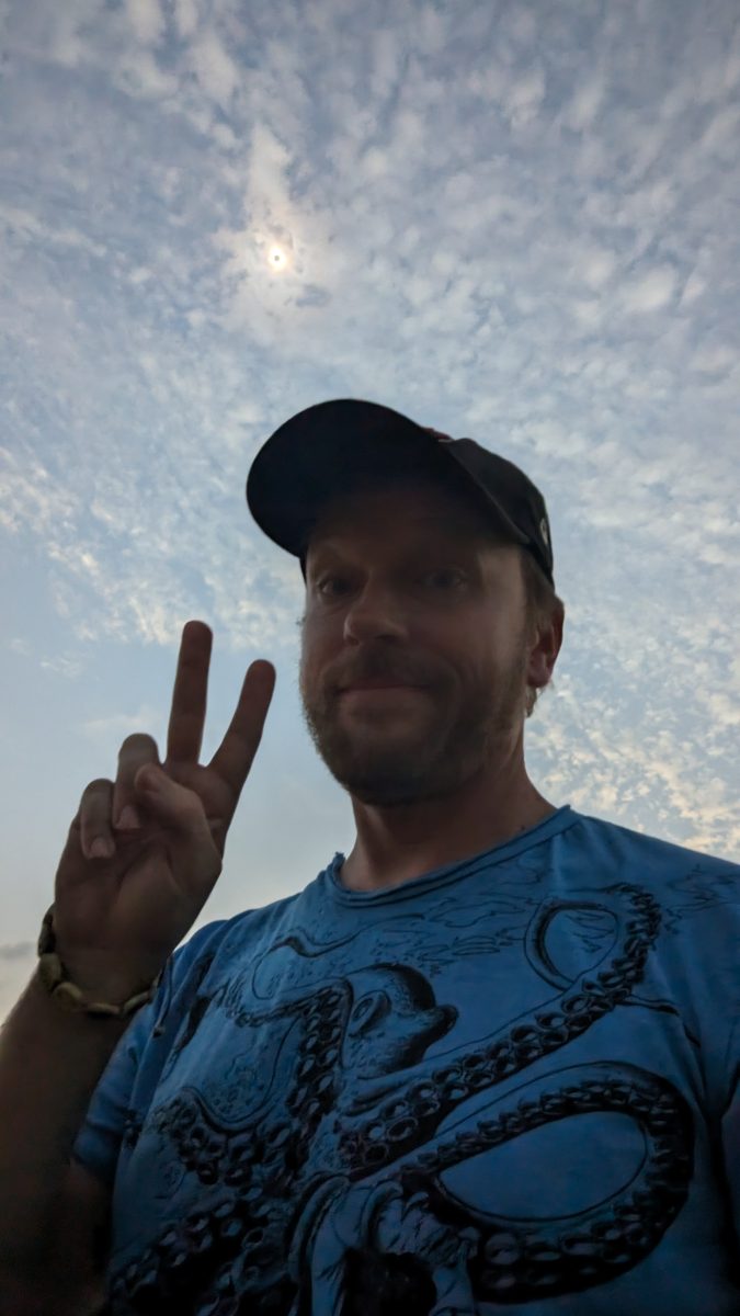 Justin Chapura flew to Dallas to witness the eclipse.
