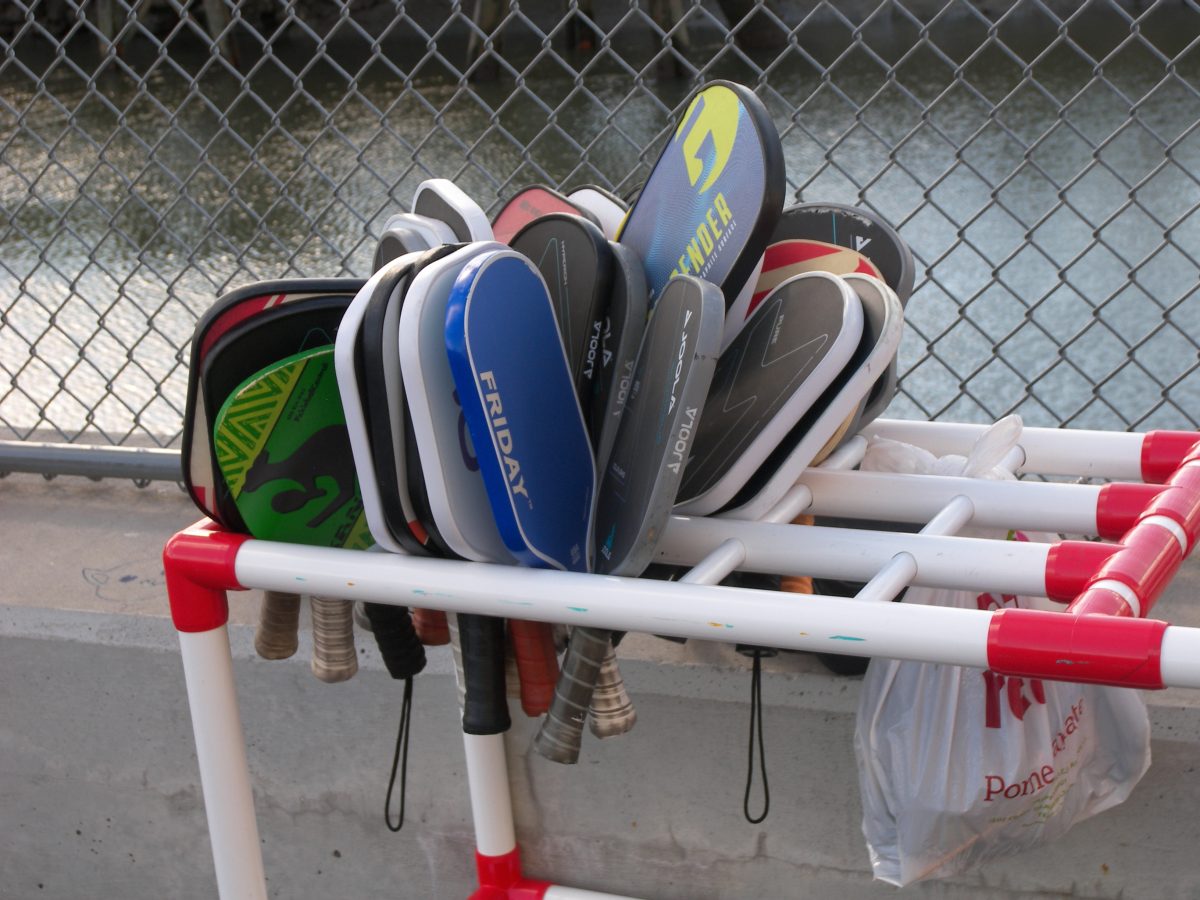  Variety of pickle-ball paddles used for the pickleball club