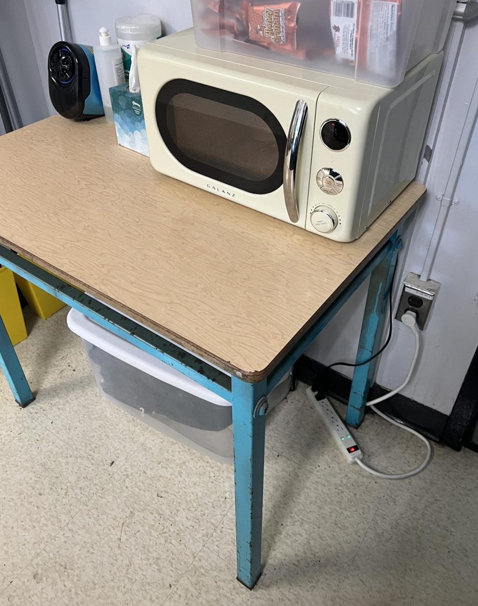 Students and staff use the microwave in Room 400.