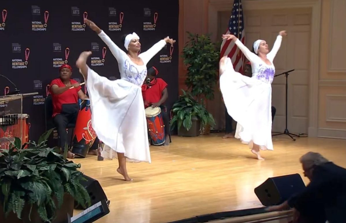 Assistant principal Tene Kelly, right,  performed at the LIbrary of Congress in September. 