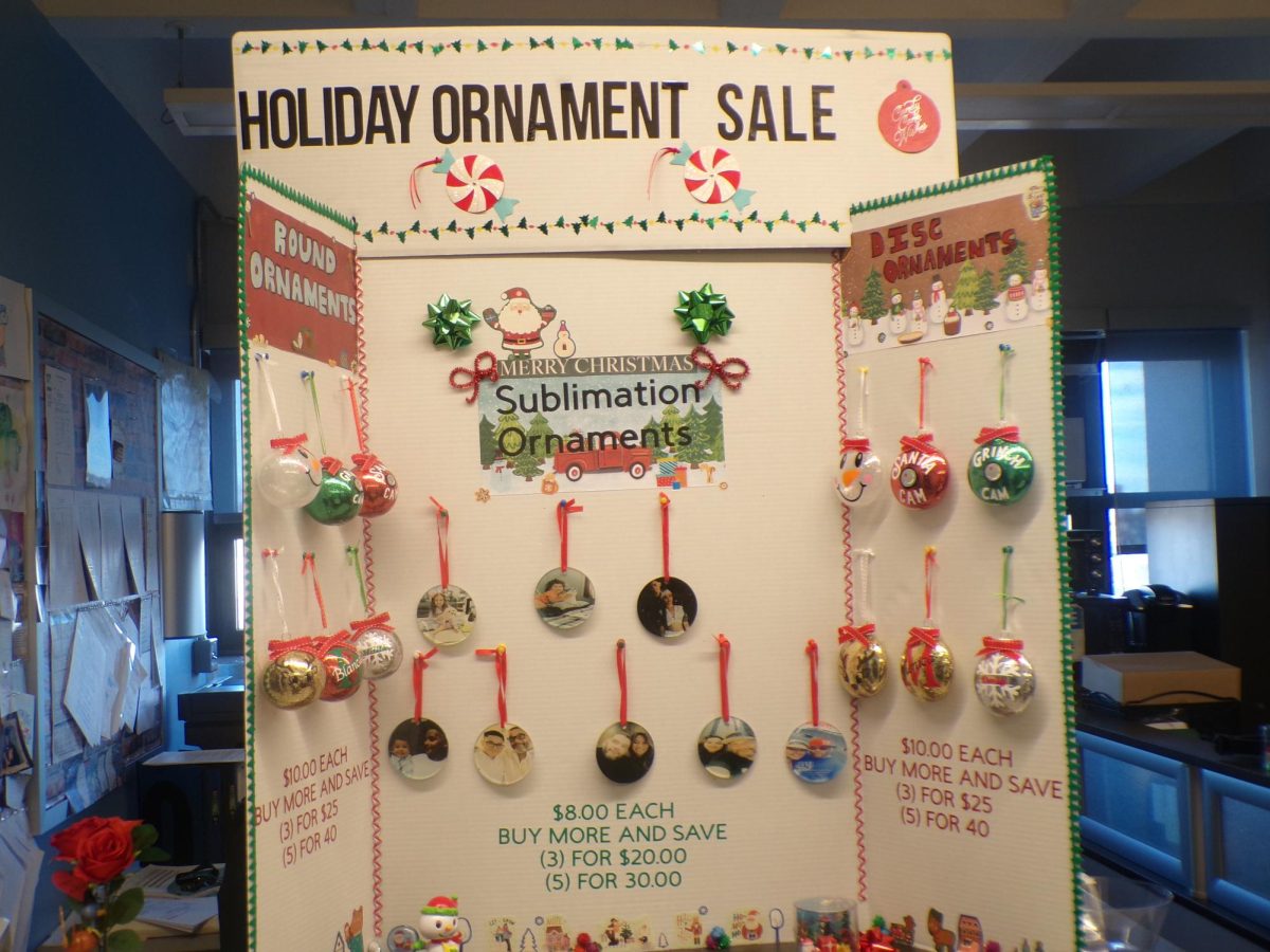Members of the Entrepreneurship Club are selling handmade ornaments. Order forms are in the front office.  