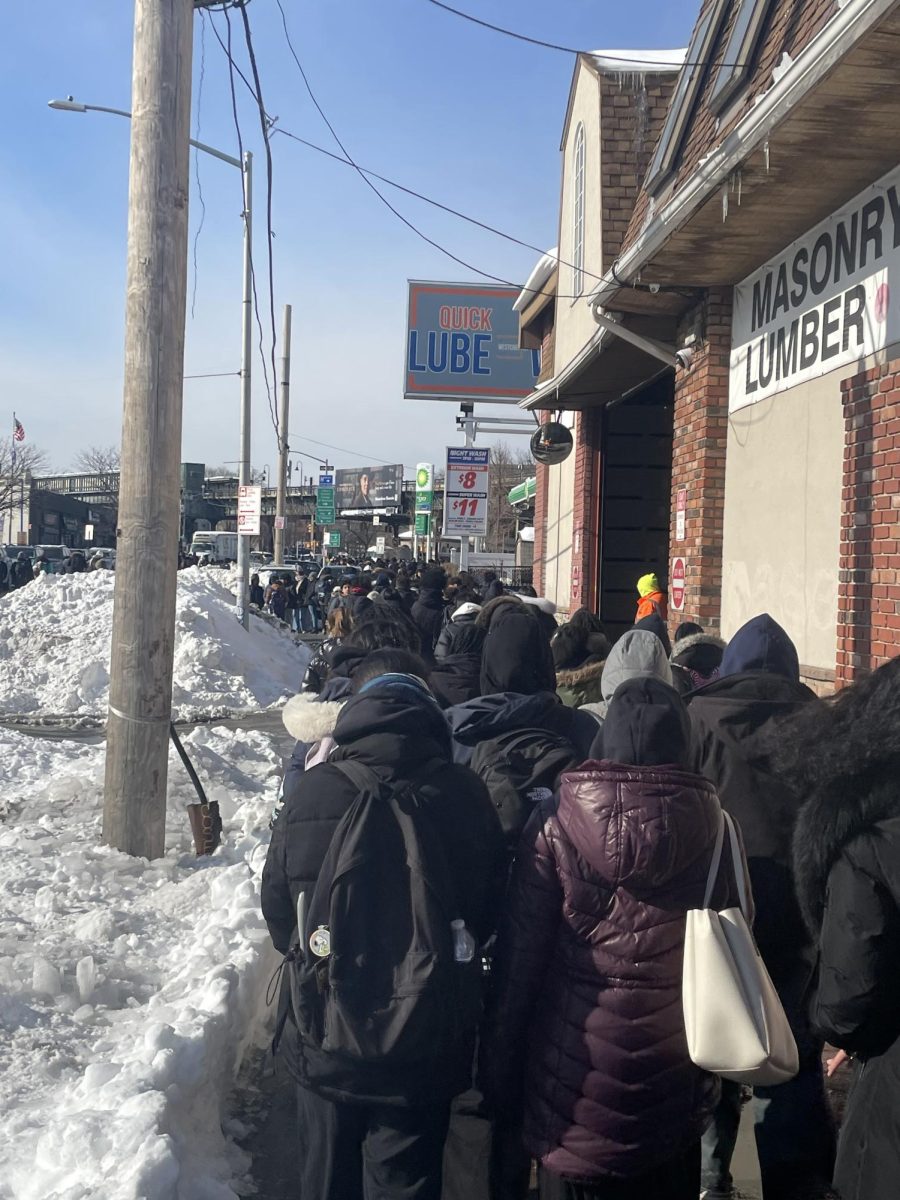 Students and staff from Lehmen Campus evacuate the building after a staff member received a bomb threat on Jan. 27.