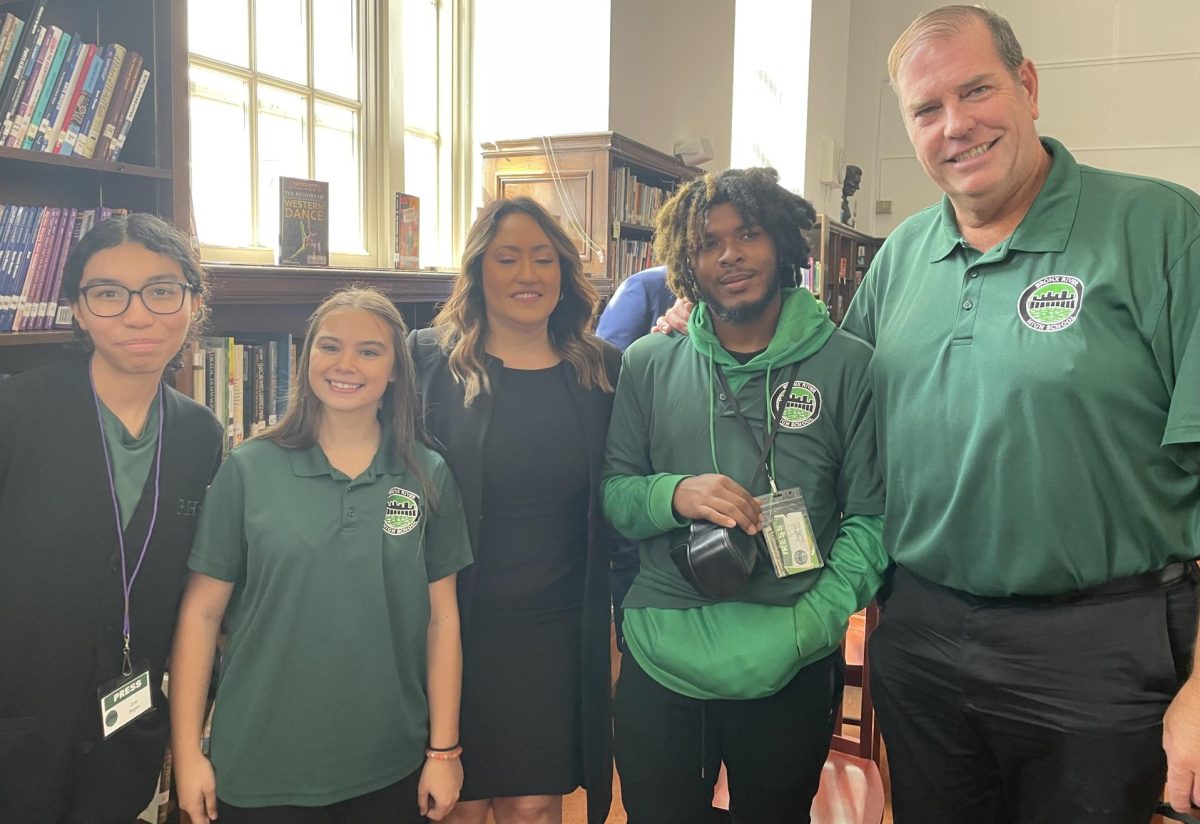 Gregory Fucheck accompanied school journalists  Zoe Reyes, Teagan Connolly and Jamal Quinones to cover a  state of the schools speech by then chancellor  Melissa Aviles-Ramos in October. In November.