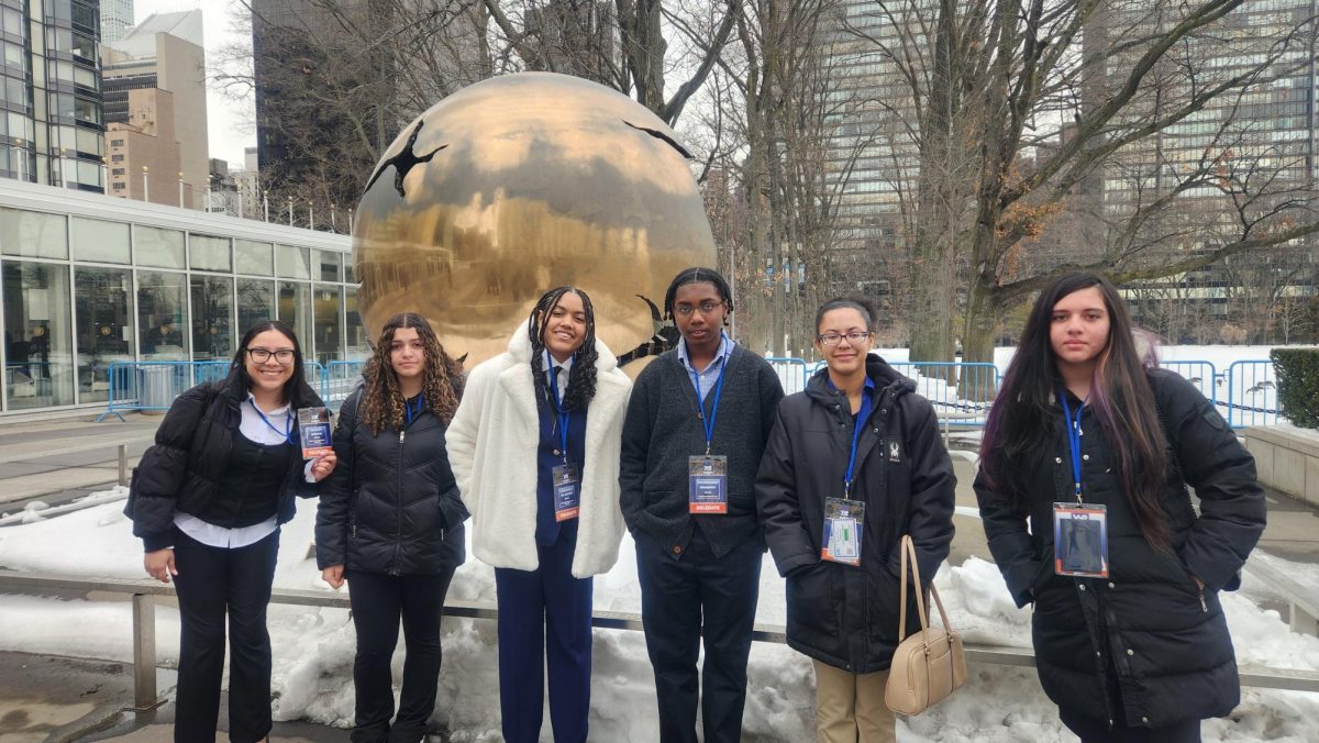Lily Lopez, Ariana Gonzalez, Oliver Rivera, Matthew Hardy, Destiny Soriano and Layla Batista are taking part in the Model United Nations in Manhattan this week.


Photo courtesy of Tene Kelly.