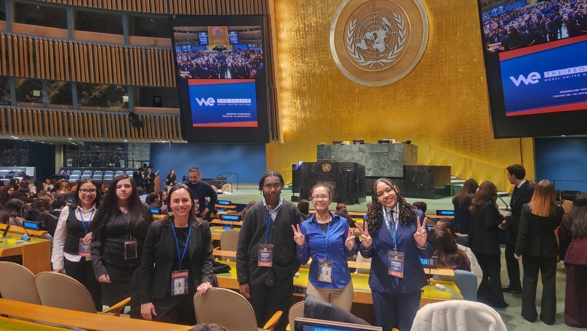 The Bronx River Debate team  represented Belize at the Model United Nations conference in February. 
(Photo courtesy of Tene Kelly)