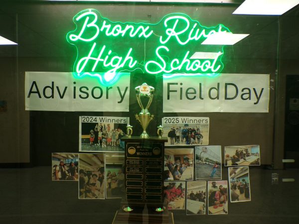 The trophy for advisory field day is displayed in the halls. 