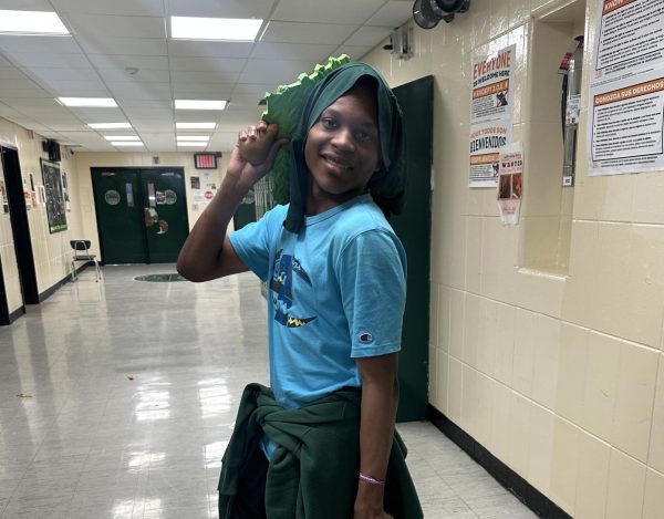 Trelson Peacock, a junior, took part in spirit day, which encouraged students to find creative ways to wear school uniforms. (BRHS Photo)